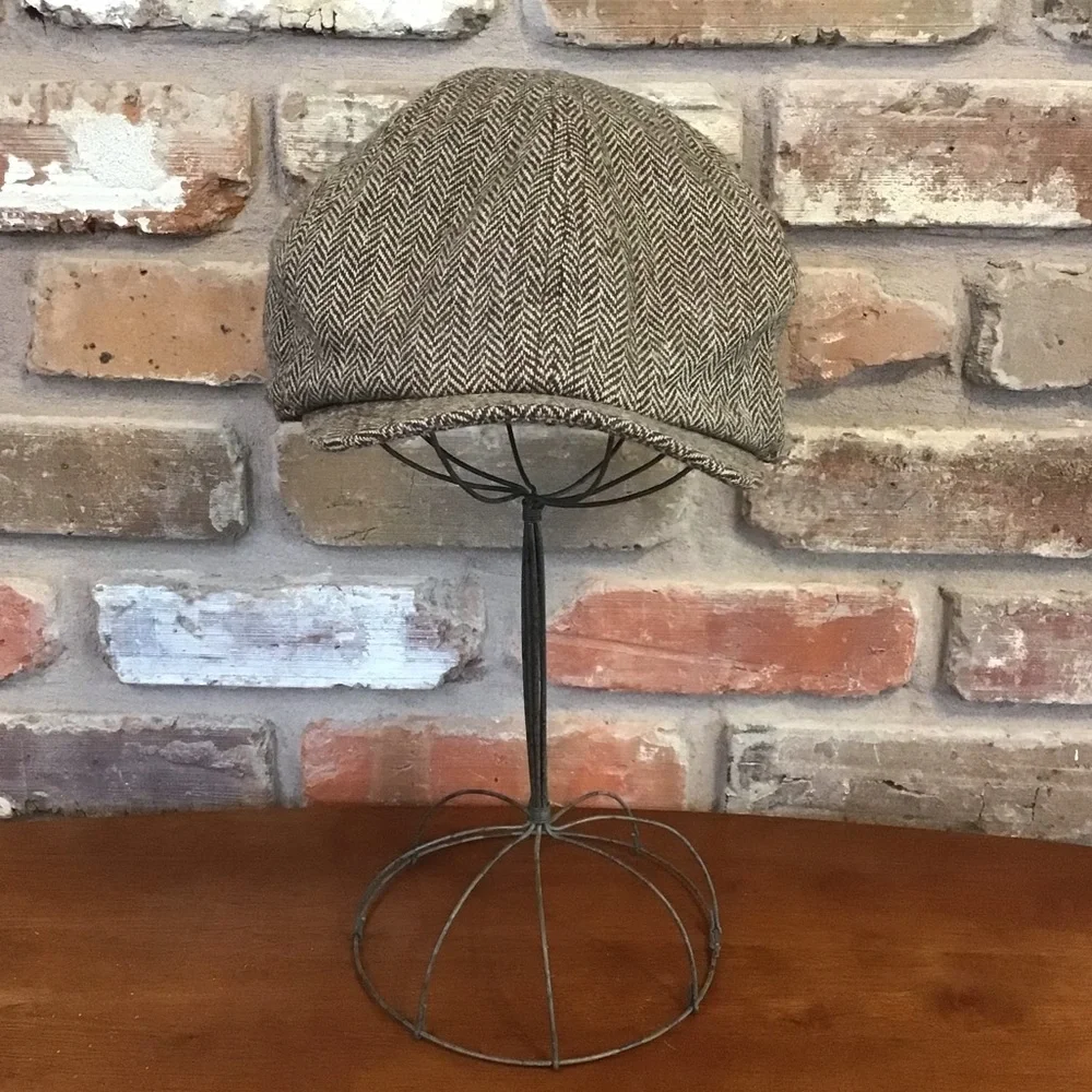 GAP Boys Brown Herringbone Newsboy Hat M/L 4-5 Years